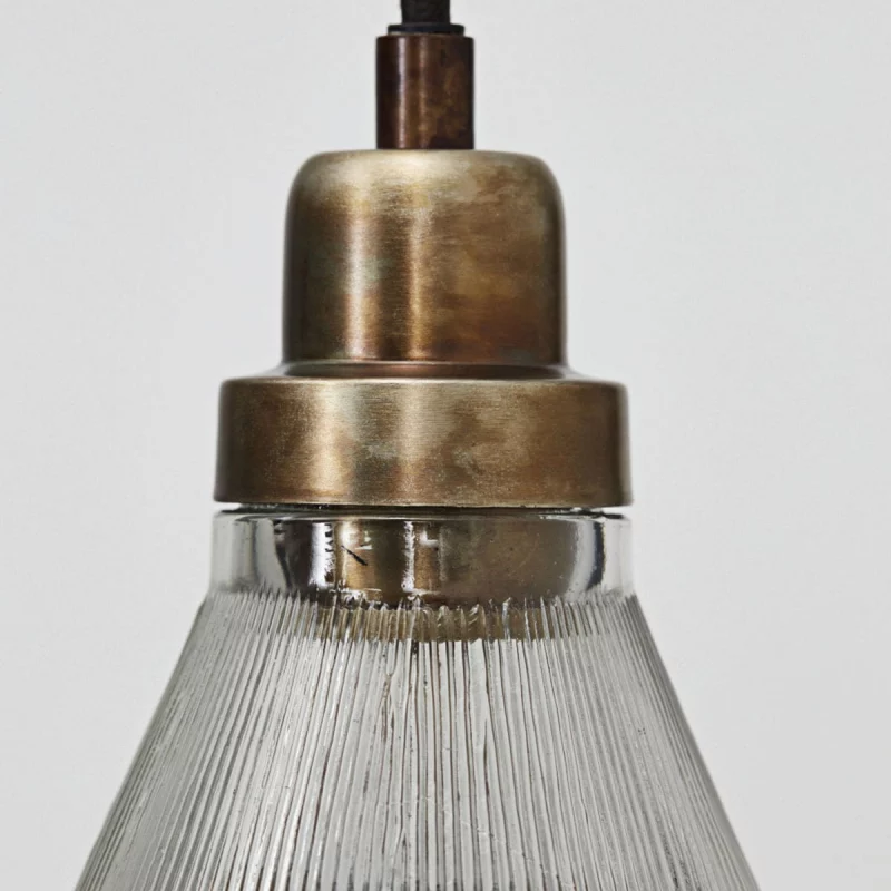 Grande lampe suspension verre texturé Vira